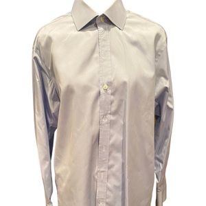 TM Lewis Dress Shirt Blue Men’s 16.5 Long Sleeve French Cuff Collared Business